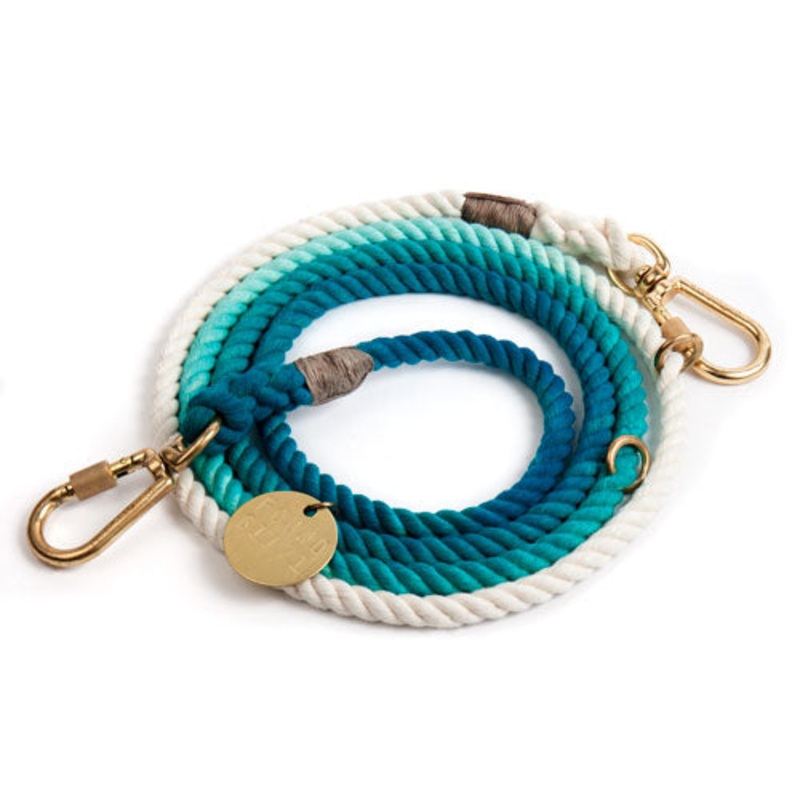 Adjustable Rope Dog Leash – Teal Ombre