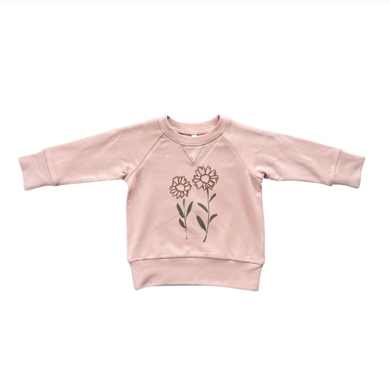 Babysprouts Raglan Sweatshirt – Hand-Drawn Daisy