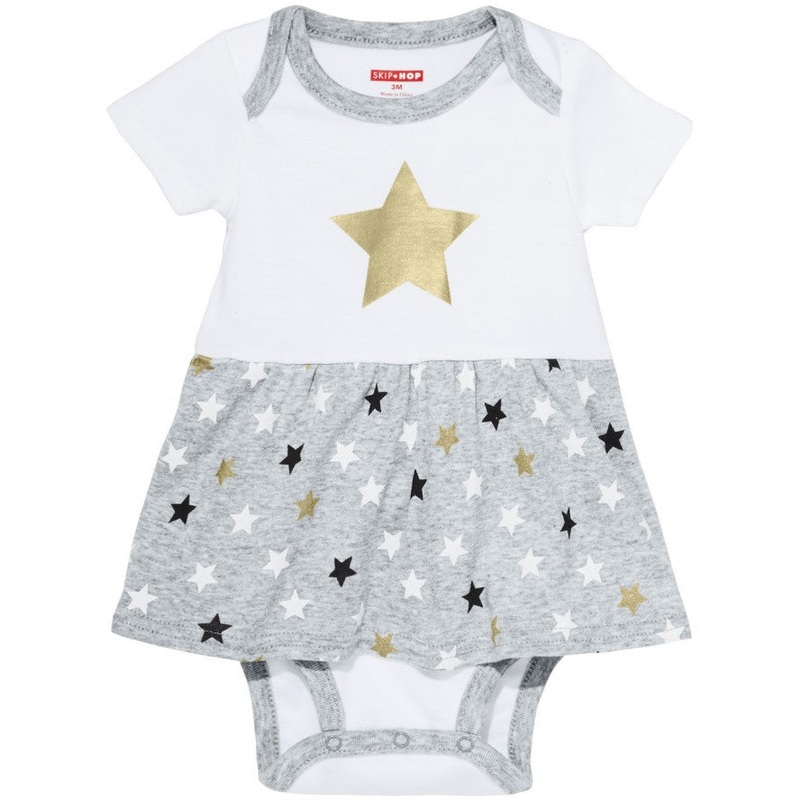 Skip Hop Star-Struck Skirted Short Sleeve Bodysuit – Stars (6 Months)