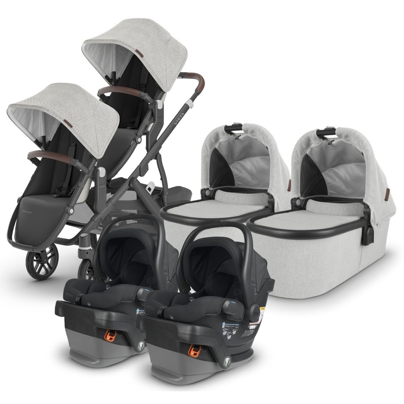 UPPAbaby VISTA V2 Twin Double Stroller + MESA V2 Travel System Bundle with Rumble Seat V2+ – Anthony / Jake