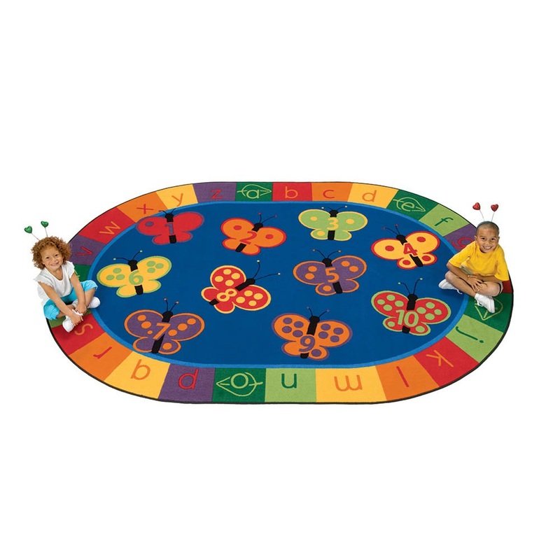 123 ABC Butterfly Fun Rug (3’10” x 5’5″ Oval)