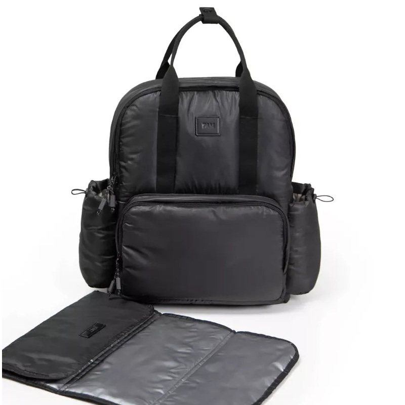 7am Enfant Diaper Bag Backpack with Portable Changing Pad – Water Resistant Shell – Black