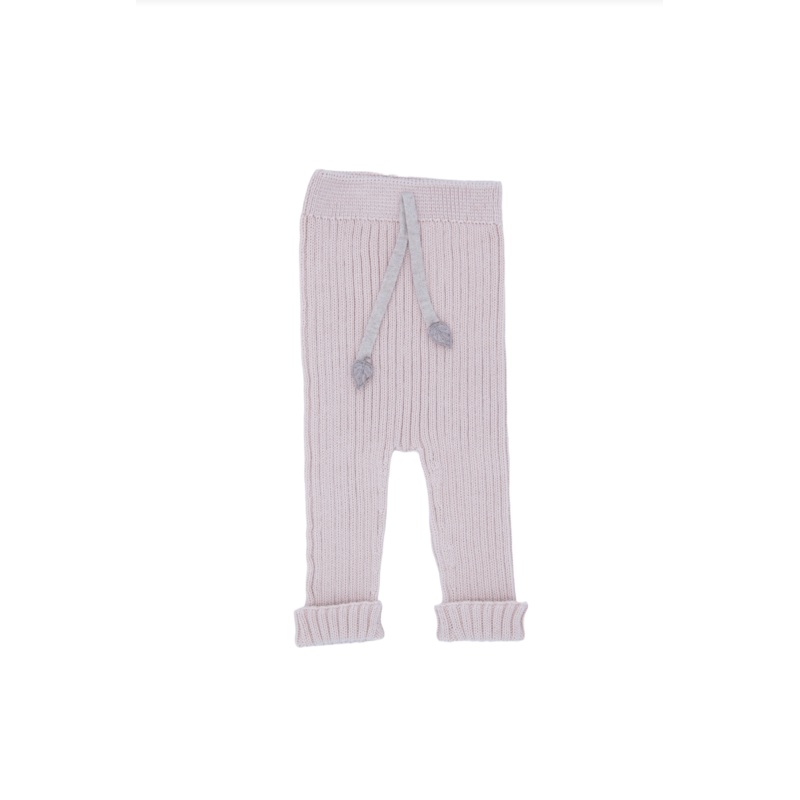 Knit Ribbed Pants – Light Pink
