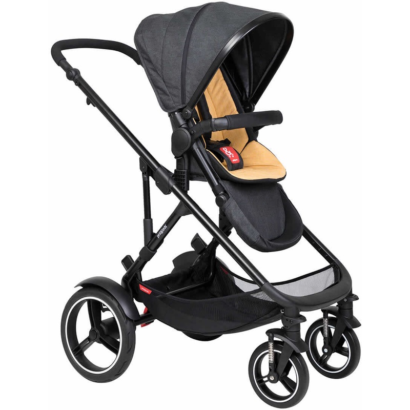 Phil & Teds Voyager Stroller & Liner – Black/Butterscotch