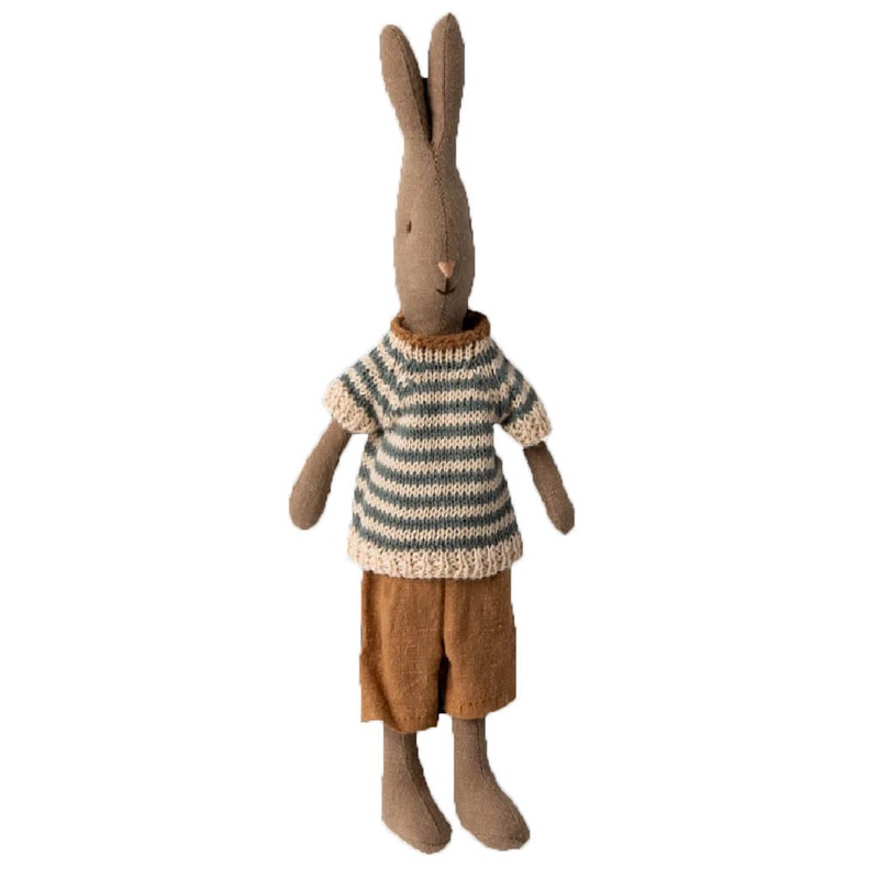 Rabbit Doll Size 1 Brown in T-Shirt and Shorts