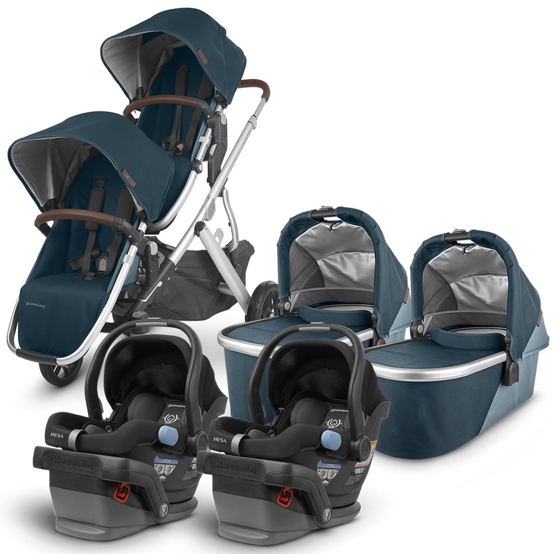 UPPAbaby VISTA V2 Twin Double Stroller + MESA Travel System Bundle – Finn/Jake