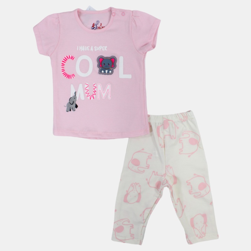 Cool Mom Baby Girls Cotton Pajama Set