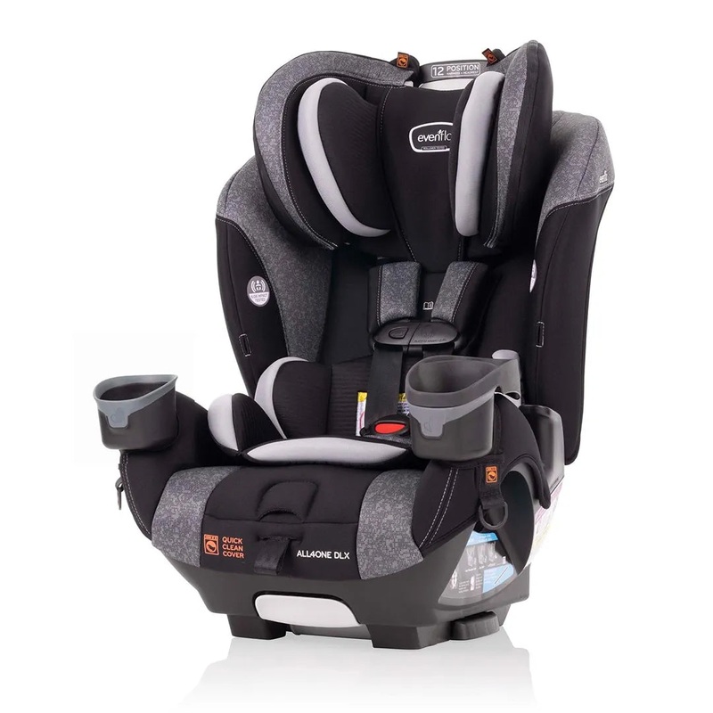 EveryFit/All4One 3-in-1 Convertible Car Seat w/Quick Clean Cover – Latitude Gray (See Description)