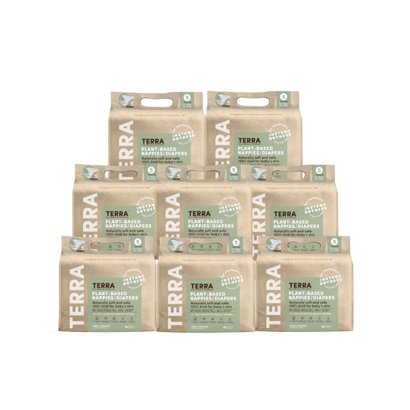 Terra Diapers Size 5 Walker – 128 Diapers