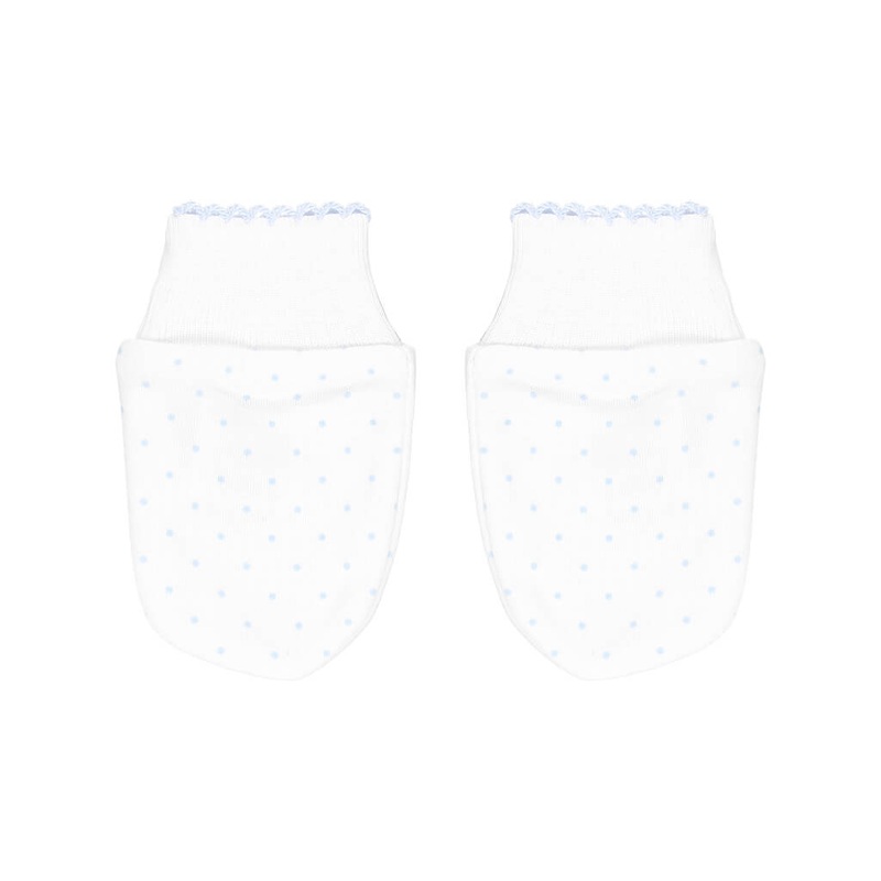 Basic Dots Mittens White/Blue