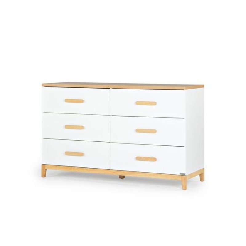 Dadada Lala Big 6-drawer Dresser – White/Red Oak
