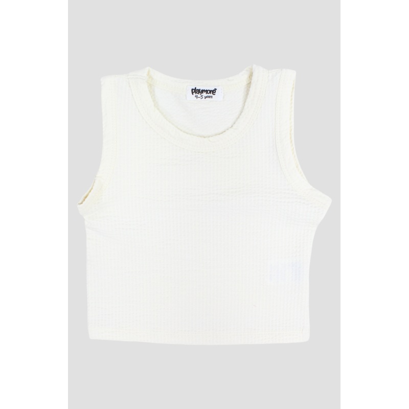 Girls Cotton Tank Top  Off-white