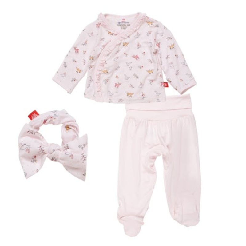 Magnetic Me Woodsy Tale Girls 3-Piece Ruffle Kimono Set with Headband