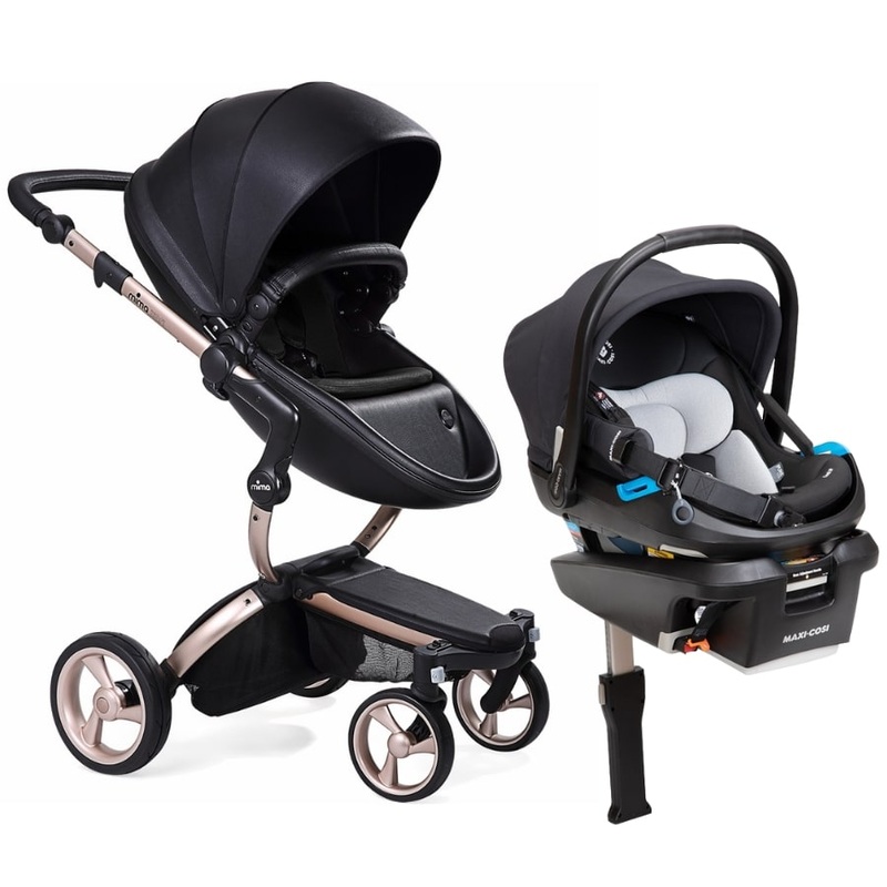 Mima Xari 4G + Maxi Cosi Coral XP Travel System Bundle – Rose Gold – Black / Black / Essential Black