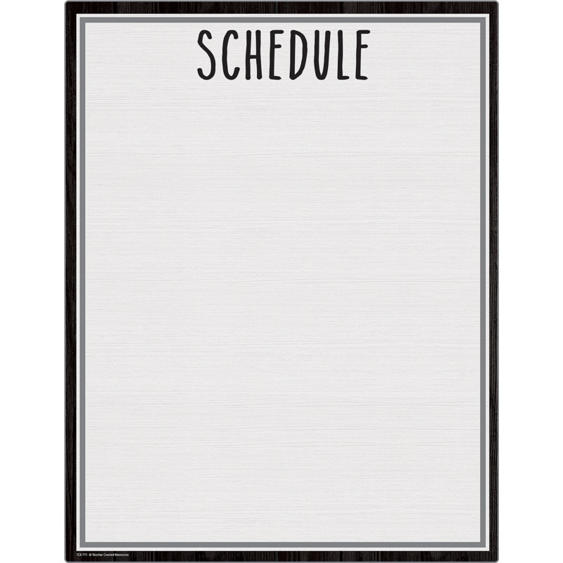 Modern Farmhouse Schedule Write-On/Wipe-Off Chart