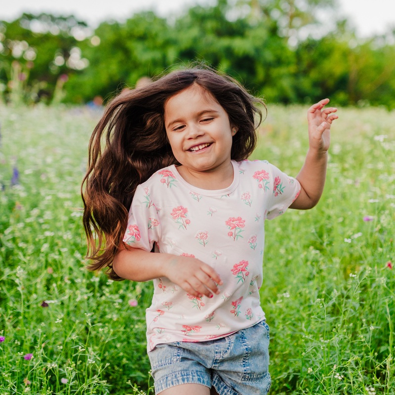 Toddler Basic Tee in Sakura Peony