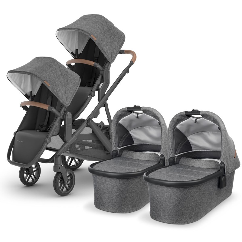 UPPAbaby VISTA V2 Twin Double Stroller Bundle with Rumble Seat V2+ – Greyson