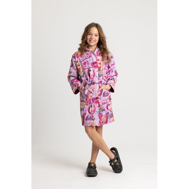 Girls’ Waterproof Swim Robe  Pink Barbie