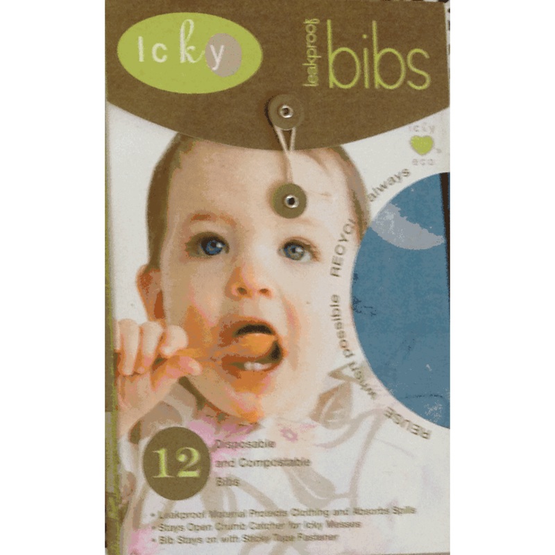 Icky Eco Friendly Disposable Bibs 12 Pack in Blast Off (Boys)