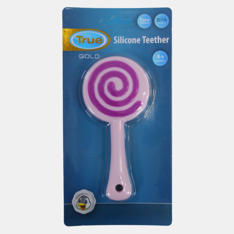 True Gold Silicone Teether  Purple Candy