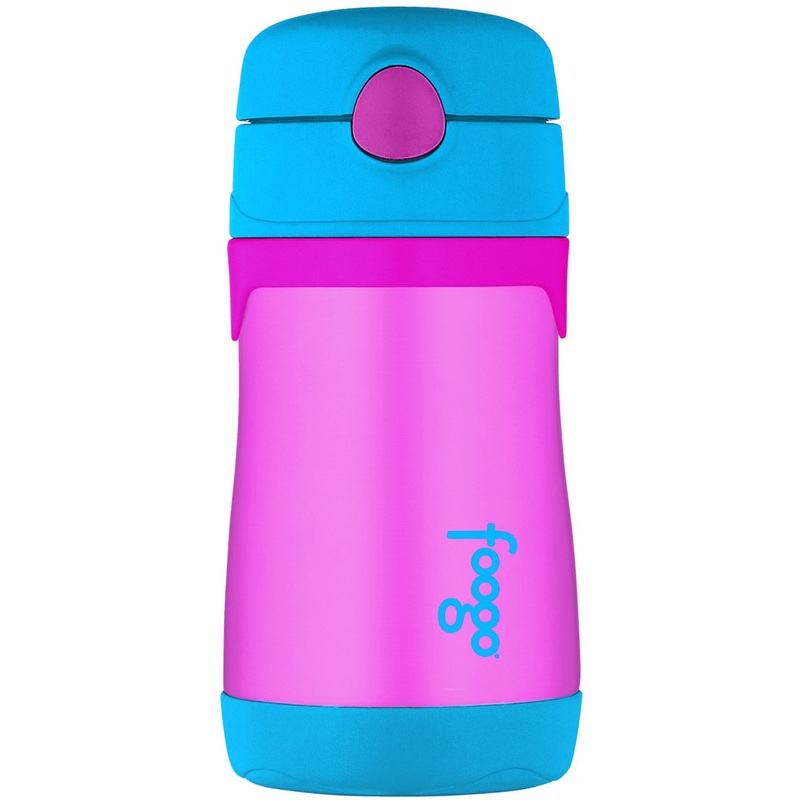 Thermos Foogo 10 oz Vacuum Insulated Stainless Steel Straw Bottle – Aubergine/Blue