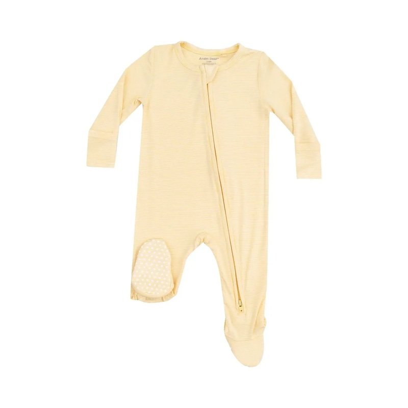 Angel Dear – Two-Way Zipper Footie – Yellow Stripe