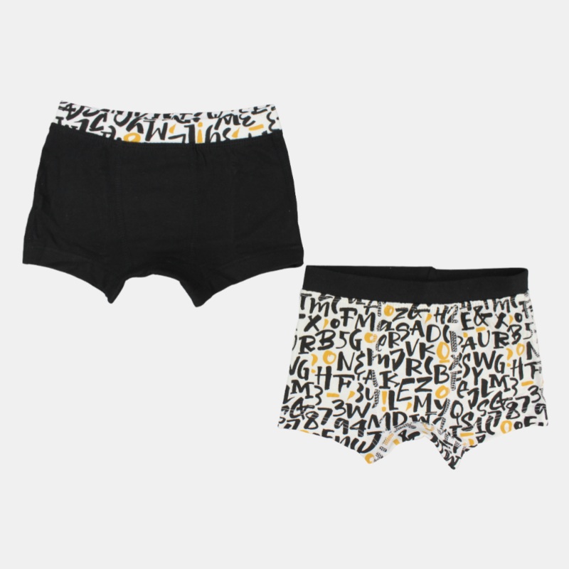 Boys Cotton Boxer Shorts  Gray & Navy (Pack of 2)