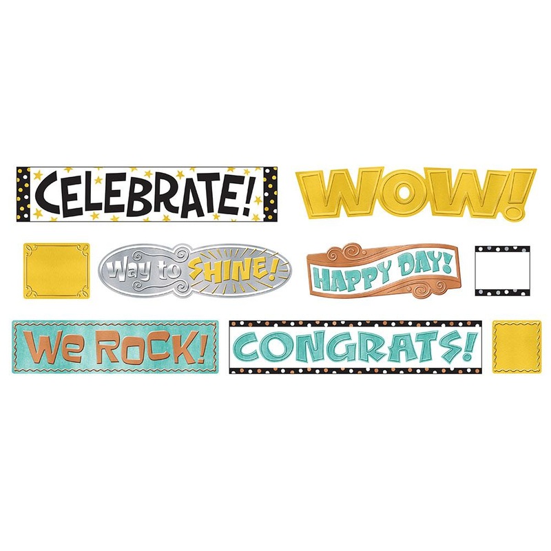 I  Metal Wipe-Off Celebration Signs Mini Bulletin Board Set