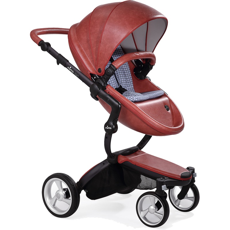 Mima Xari Complete Stroller, Black – Sicilian Red / Retro Blue