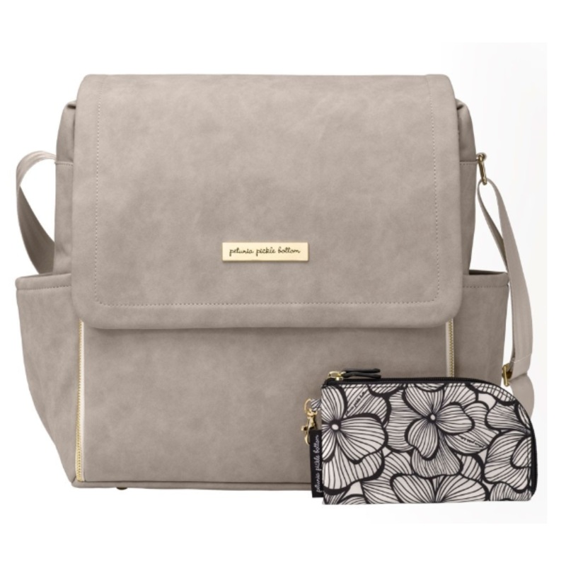 Petunia Pickle Bottom Grey Matte Leatherette Backpack- Boxy