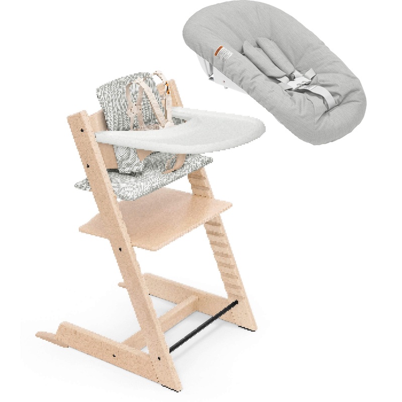 Stokke Tripp Trapp High Chair with Cushion, Newborn Tray and Newborn Set