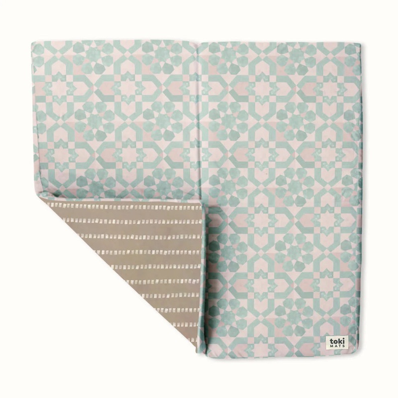 Toki Kids Standard Padded Play Mat 40″ x 40″, Green Tile
