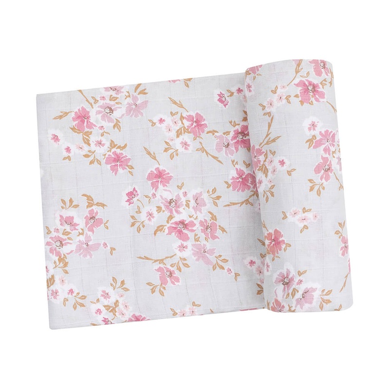 ADR Muslin Swaddle Blanket Pink Phlox Floral