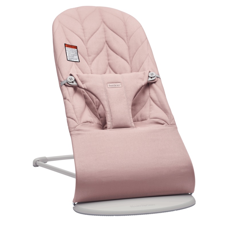 Baby Bjorn Bouncer Bliss – Dusty Pink (Cotton, Petal Quilt – Light Gray Frame)