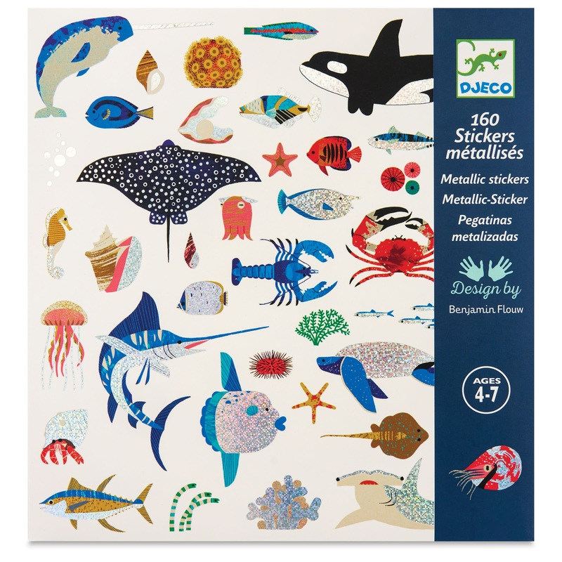 Djeco 160 Ocean Metallic Stickers