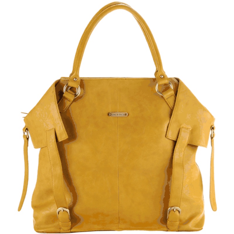 Timi & Leslie Charlie Designer Leather Diaper Bag in Mustard