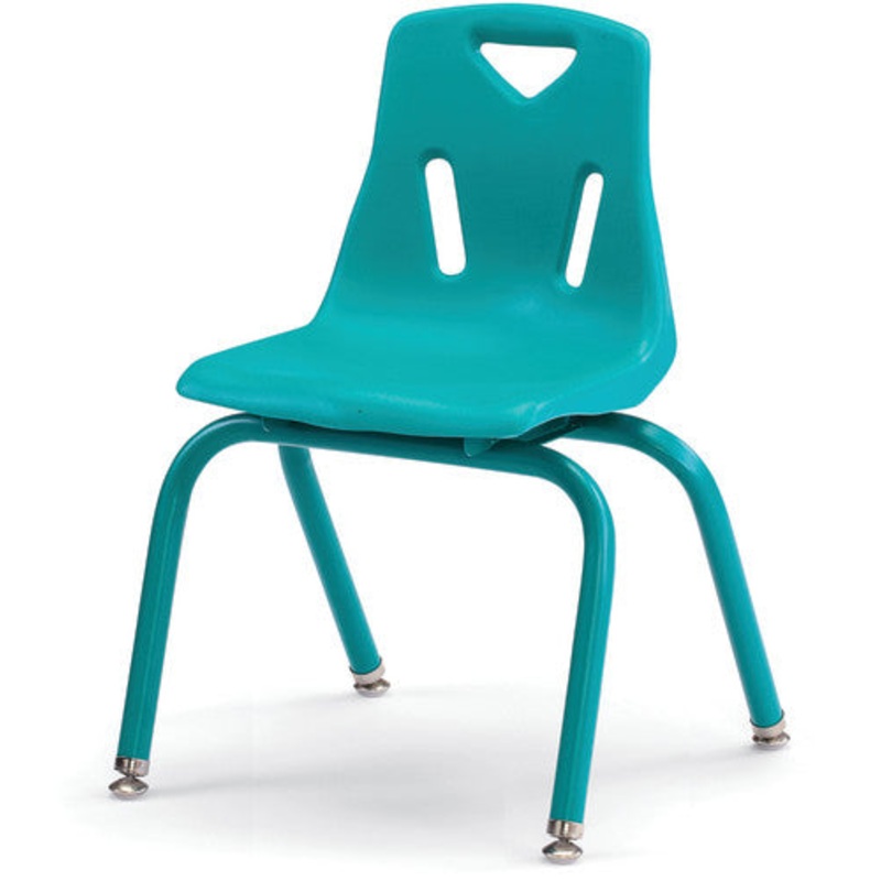 Berries Stacking Chair with Powder-Coated Legs – 14″ Ht – Teal