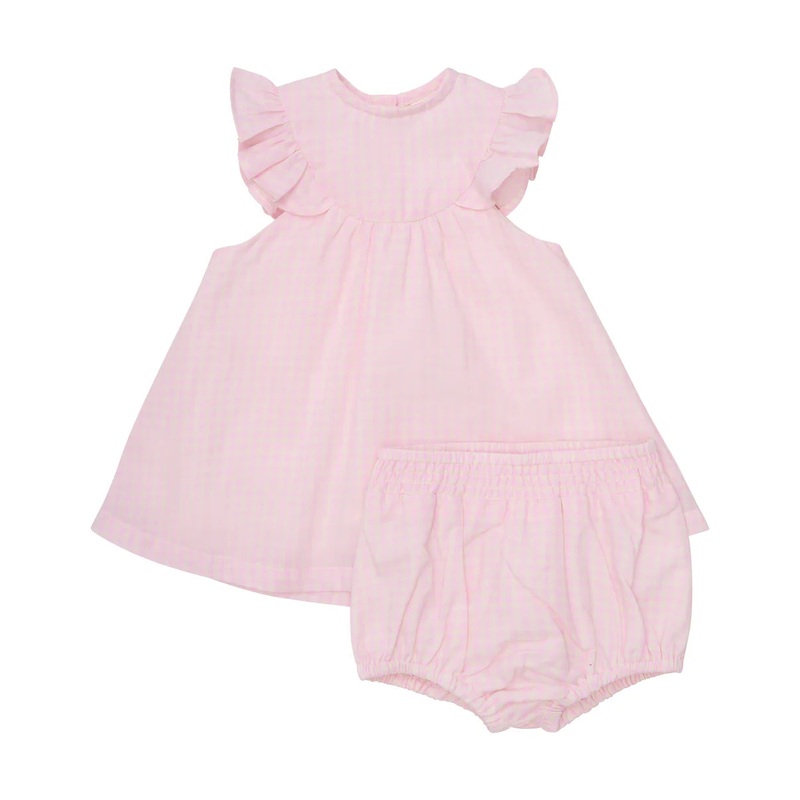 Minymo Short-Sleeve Dress with Shorts Set – Light Rose