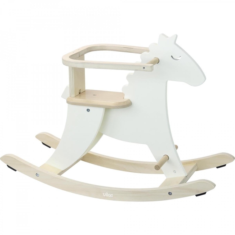 Vilac Hudada – White Rocking Horse With Safety Hoop