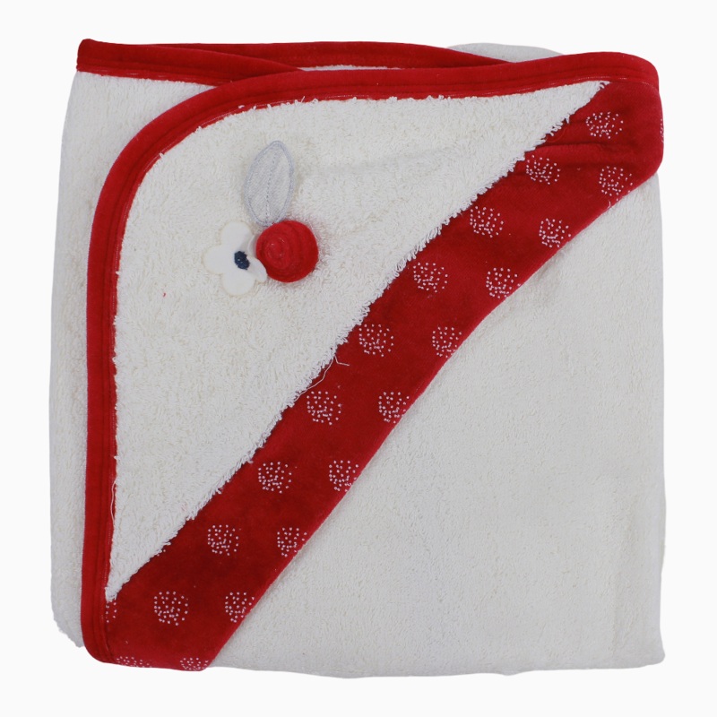 Baby Girls Cotton Hooded Towel – Cute Embroidery