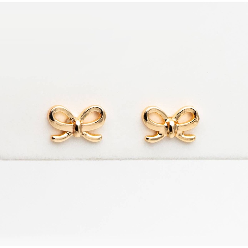 Bella Rey The Lela Bow 18k Gold Plated Stud Earrings