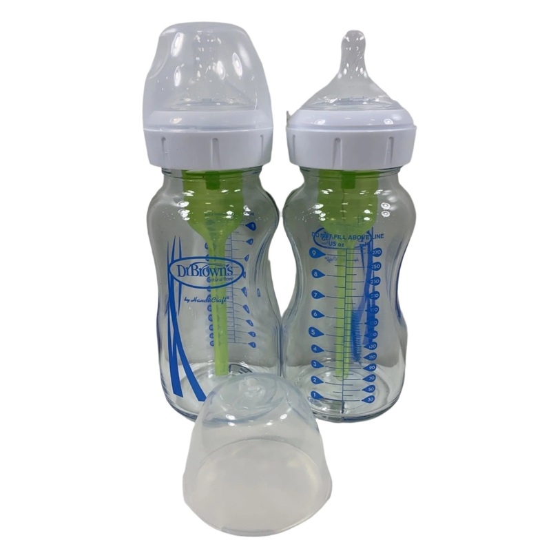Dr. Brown’s Options+ Anti Colic Wide Neck Glass Bottles 2-Pack, 9 oz/270 ml