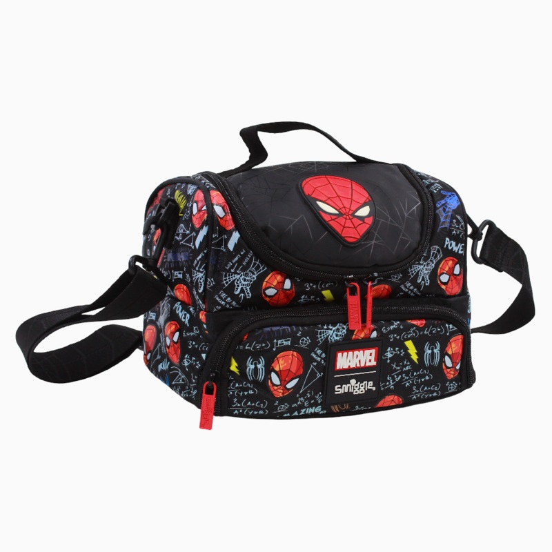 Fabric Lunch Bag  – Black & Spiderman