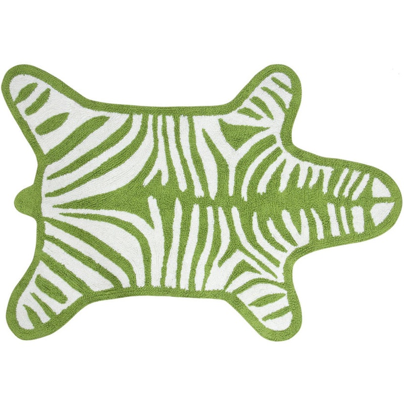 Jonathan Adler Zebra Bath Rug in Green