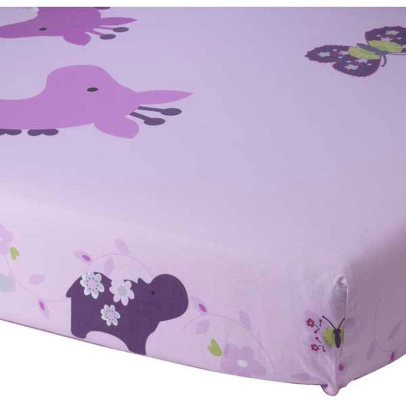Lambs & Ivy Lavender Jungle Crib Sheet