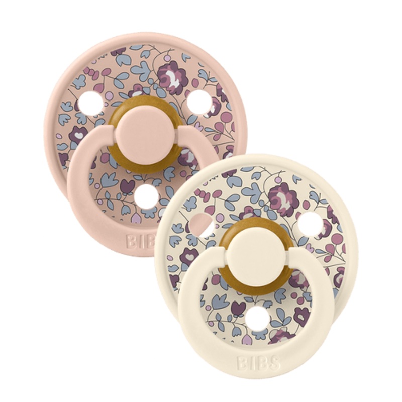 BIBS x Liberty Pacifier  2 Pack (Eloise Latex, Size 1, Blush Mix)