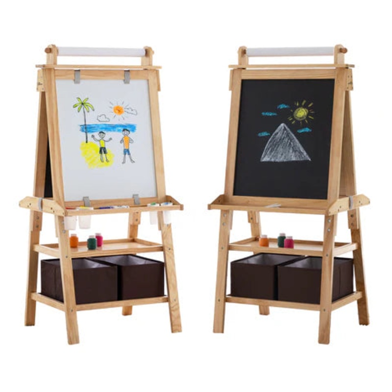 Little Partners Deluxe Learn ‘N Play Art Center Easel, Natural