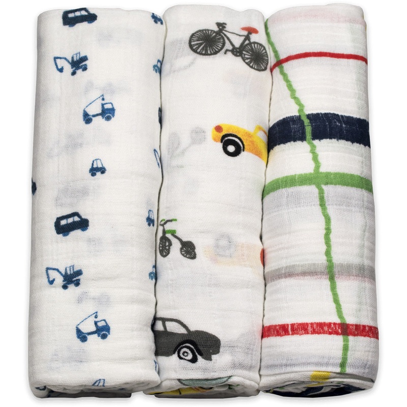 Little Unicorn Cotton Muslin Swaddle 3-Pack – Traffic Jam