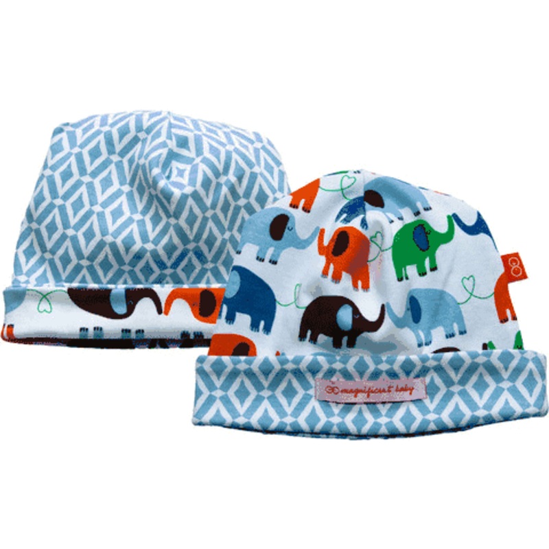 Magnificent Baby Boy’s Elephant On Parade/El Marrakesh Reversible Hat – 0 to 12 Months