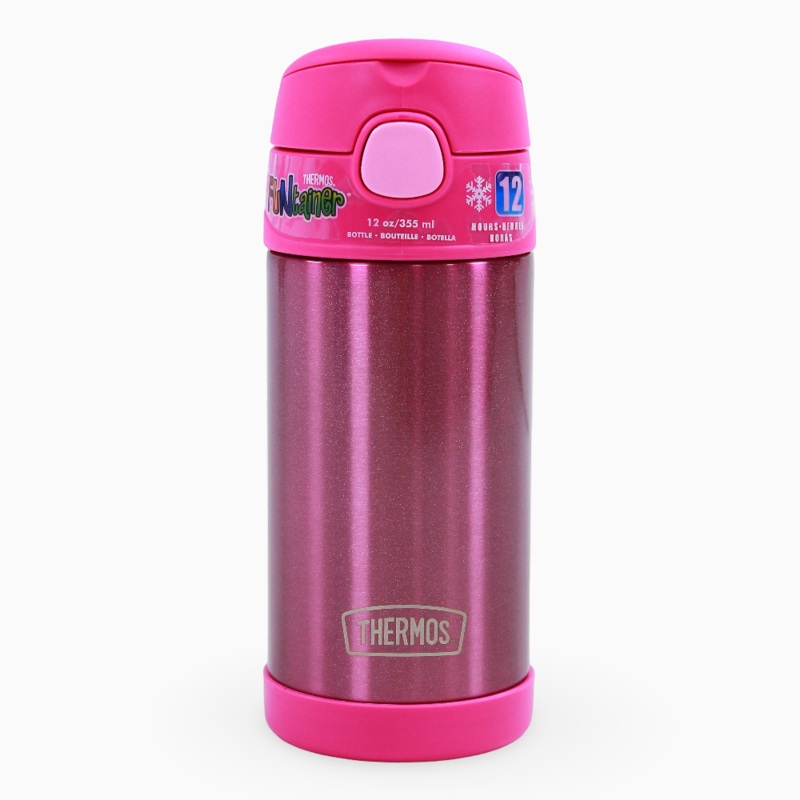 Thermos Funtainer Straw Bottle  Iridescent Pink( 355 ml )